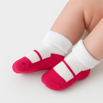 Βρεφικά καλτσάκια Socks white fuchsia 8824